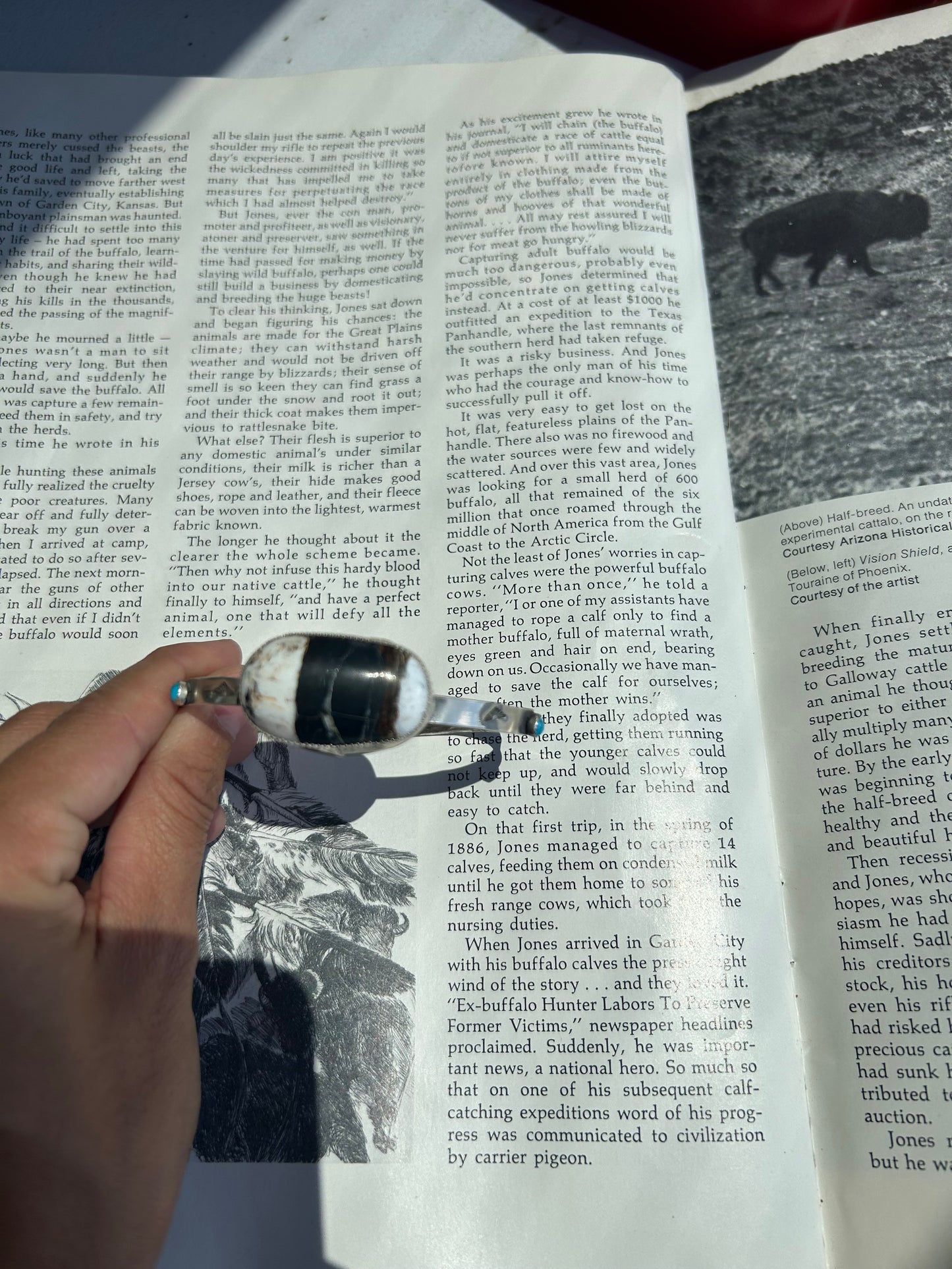 Chunky white Buffalo cuff