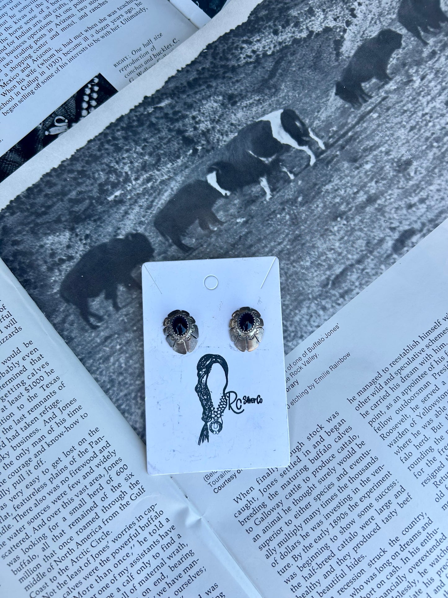 Vintage black onyx studs