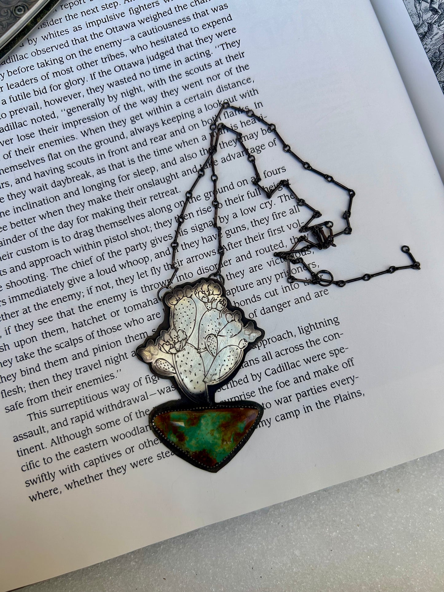 cactus and butterfly necklace