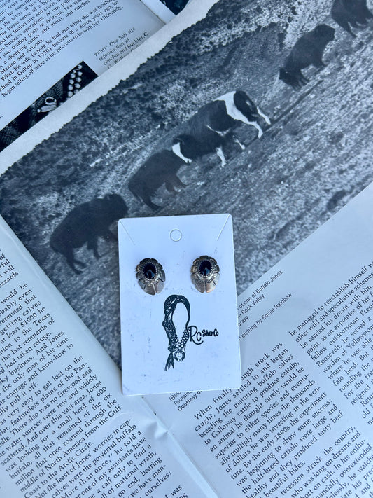Vintage black onyx studs