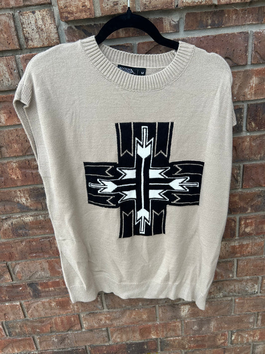 cross sweater vest