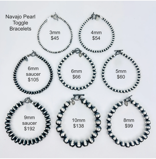 Sterling Silver Pearl Toggle Bracelet